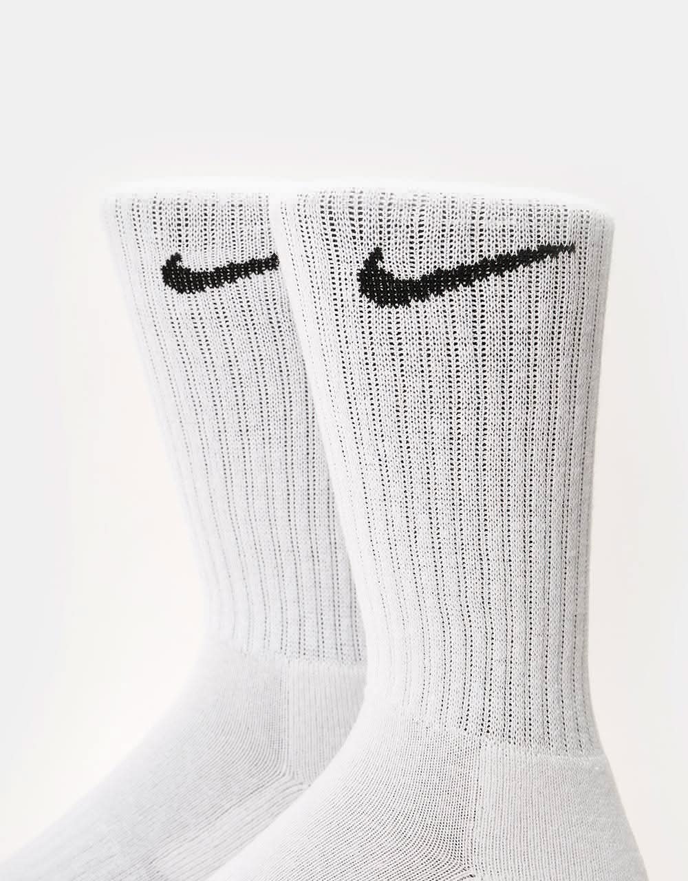 Nike SB Everyday Cushioned 6 Pack Crew Socks - White/Black