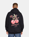 Route One Cherries Pullover Hoodie - Deep Black