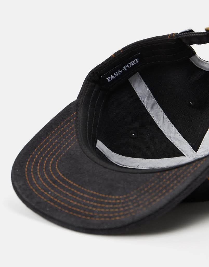 Pass Port Workers Club Denim Cap - Washed Black