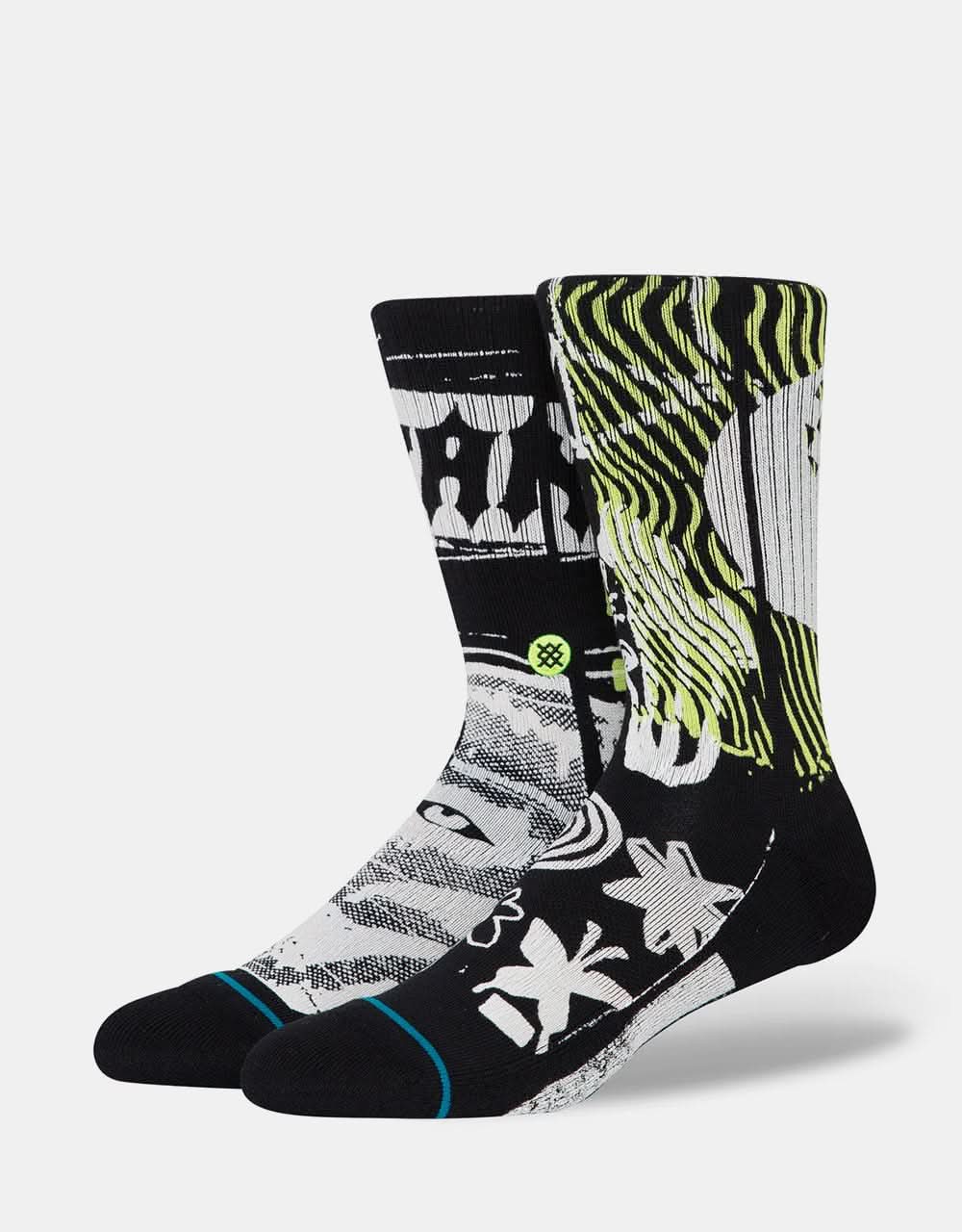 Stance Disorted Crew Socks - Black