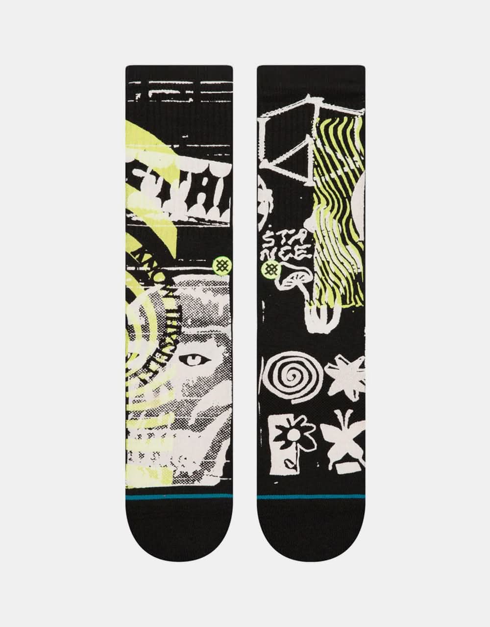 Stance Disorted Crew Socks - Black