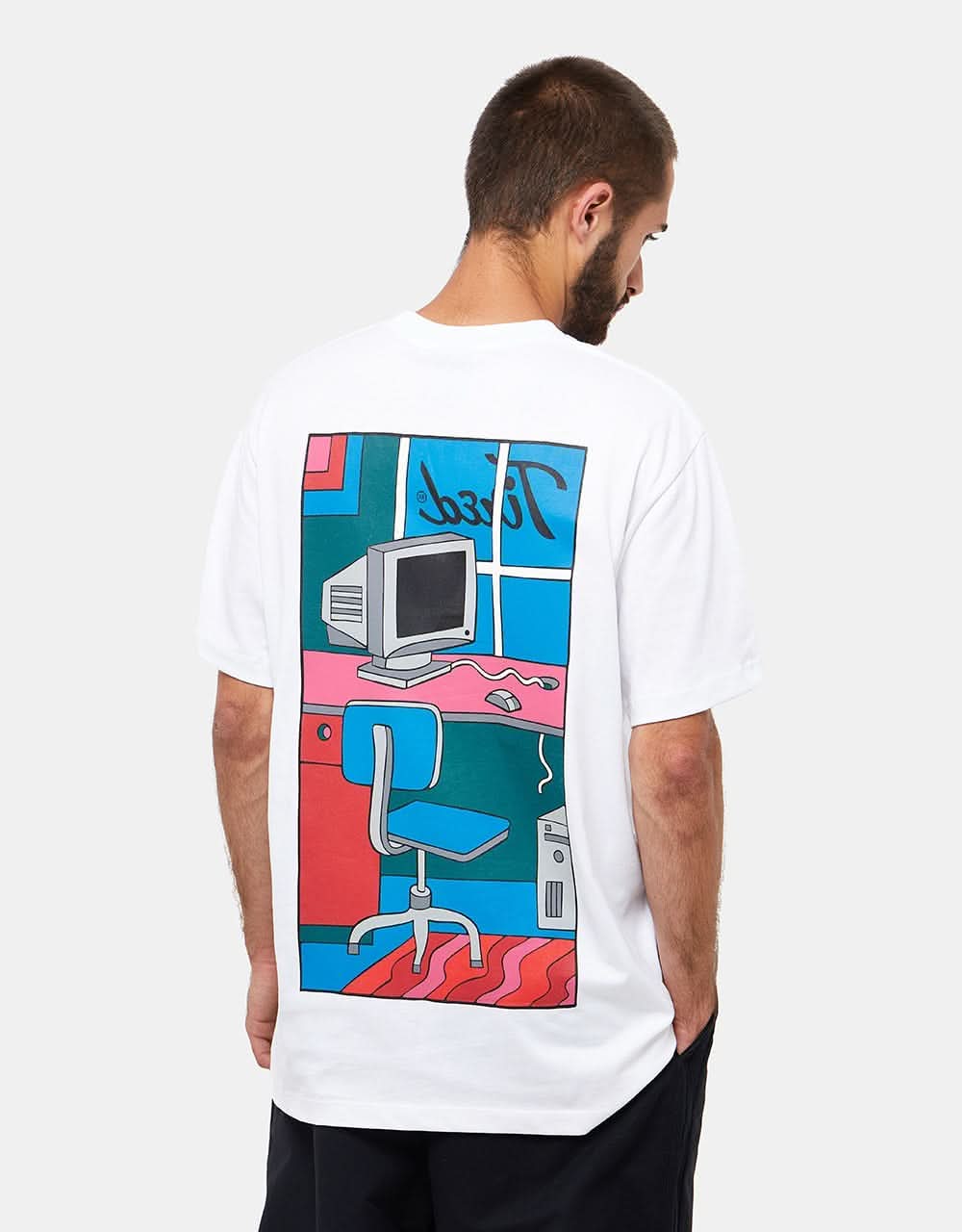 Tired Workstation Organic Pocket T-Shirt - White