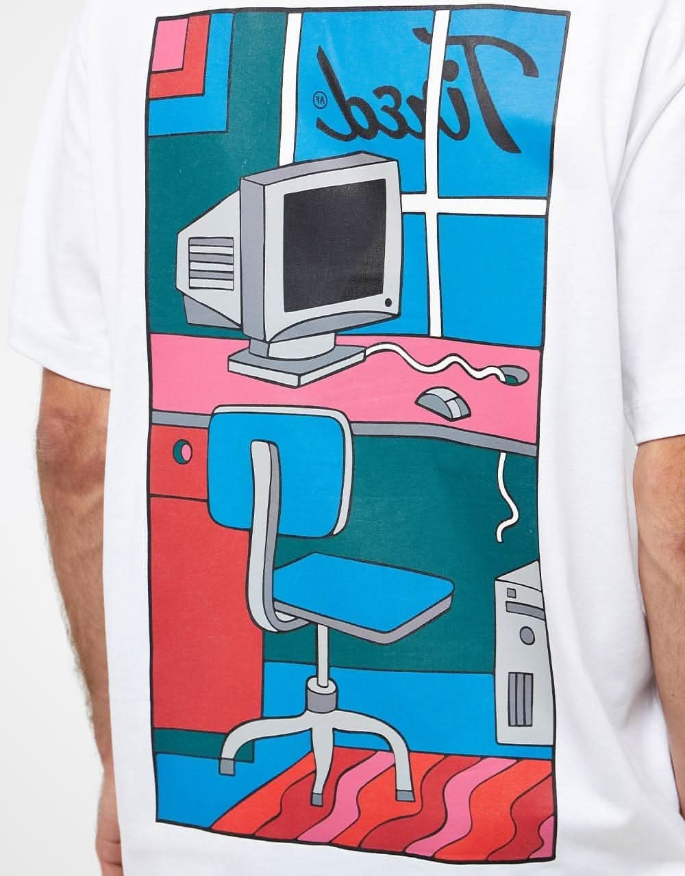 Tired Workstation Organic Pocket T-Shirt - White