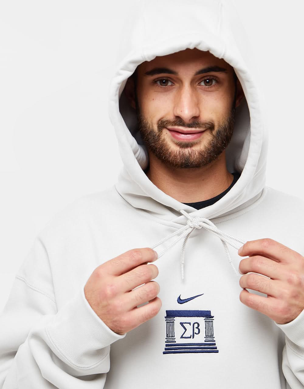 Nike SB Veikos GFX Pullover Hoodie - Light Bone/Midnight Navy