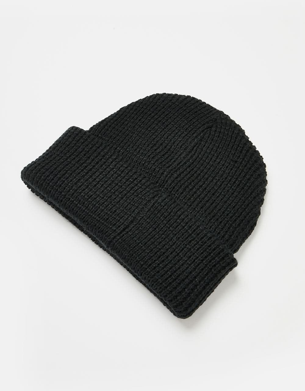 Route One Recycled Waffle Fisherman Beanie - Black