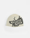 Route One Dragon Cuffless Beanie - Angora/Black