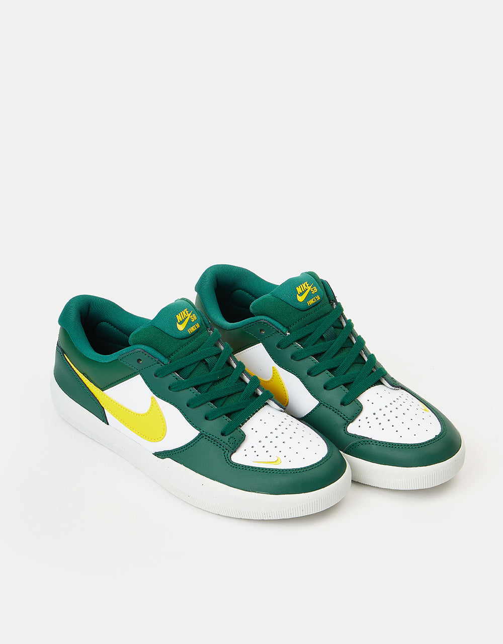 Nike SB Force 58 Premium Leather Skate Shoes - Gorge Green/Tour Yellow-White-Gorge Green-Summit White