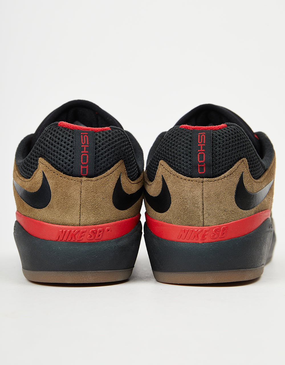 Nike SB Ishod Skate Shoes - Lt Olive/Black-Lt Olive-Varsity Red-Black-Gum Dk Brown