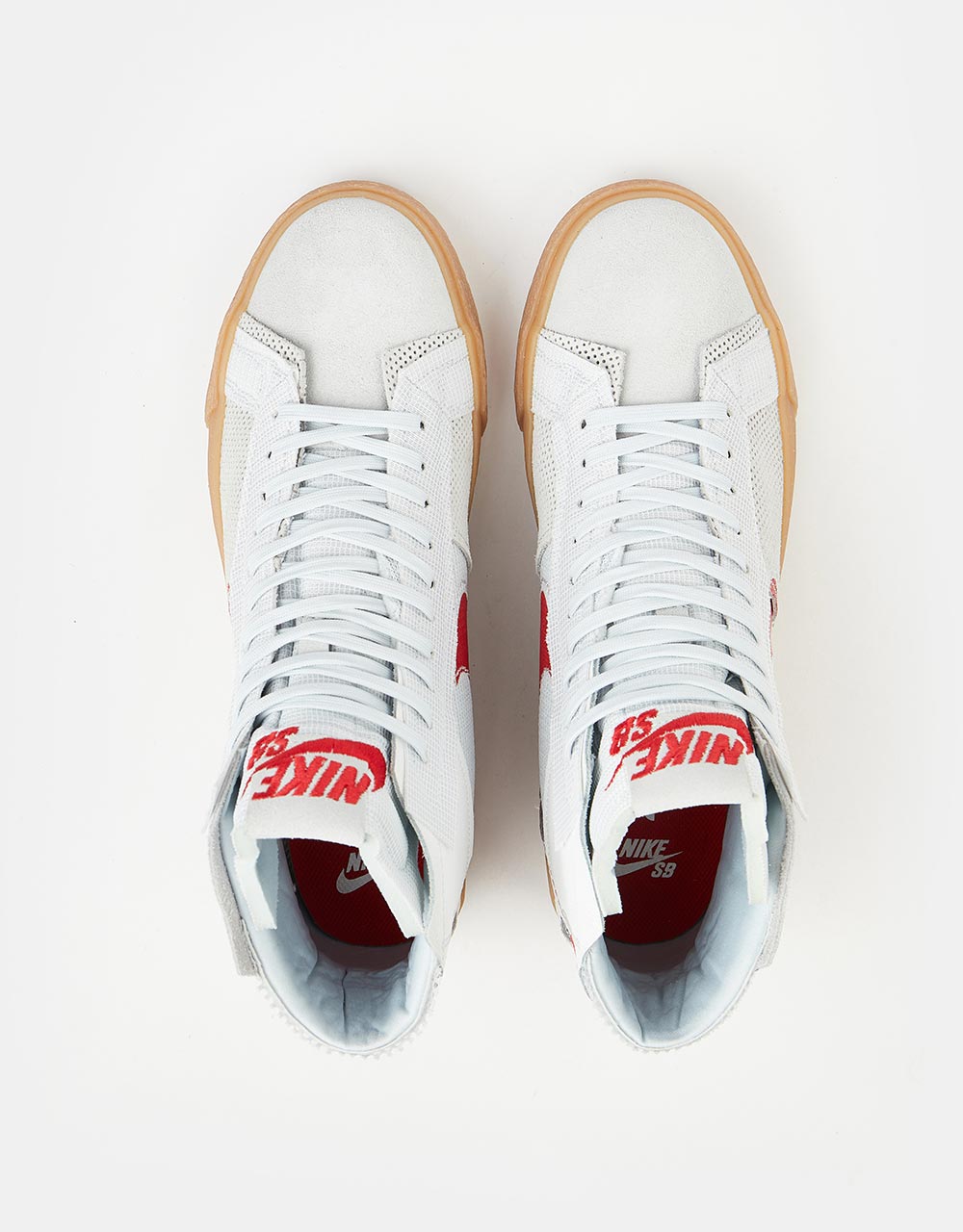 Nike SB Zoom Blazer Mid Premium Skate Shoes - Summit White/Univ Red-Pure Platinum-Summit White-Gum Yellow