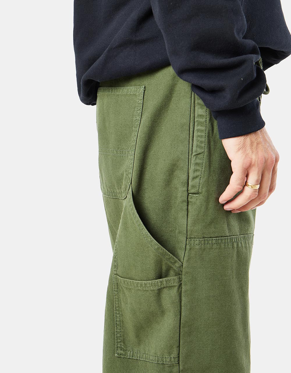 Route One Double Knee Heavyweight Canvas Pants - Olive