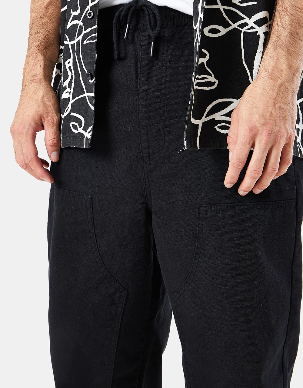 Route One Double Knee Heavyweight Canvas Pants - Black