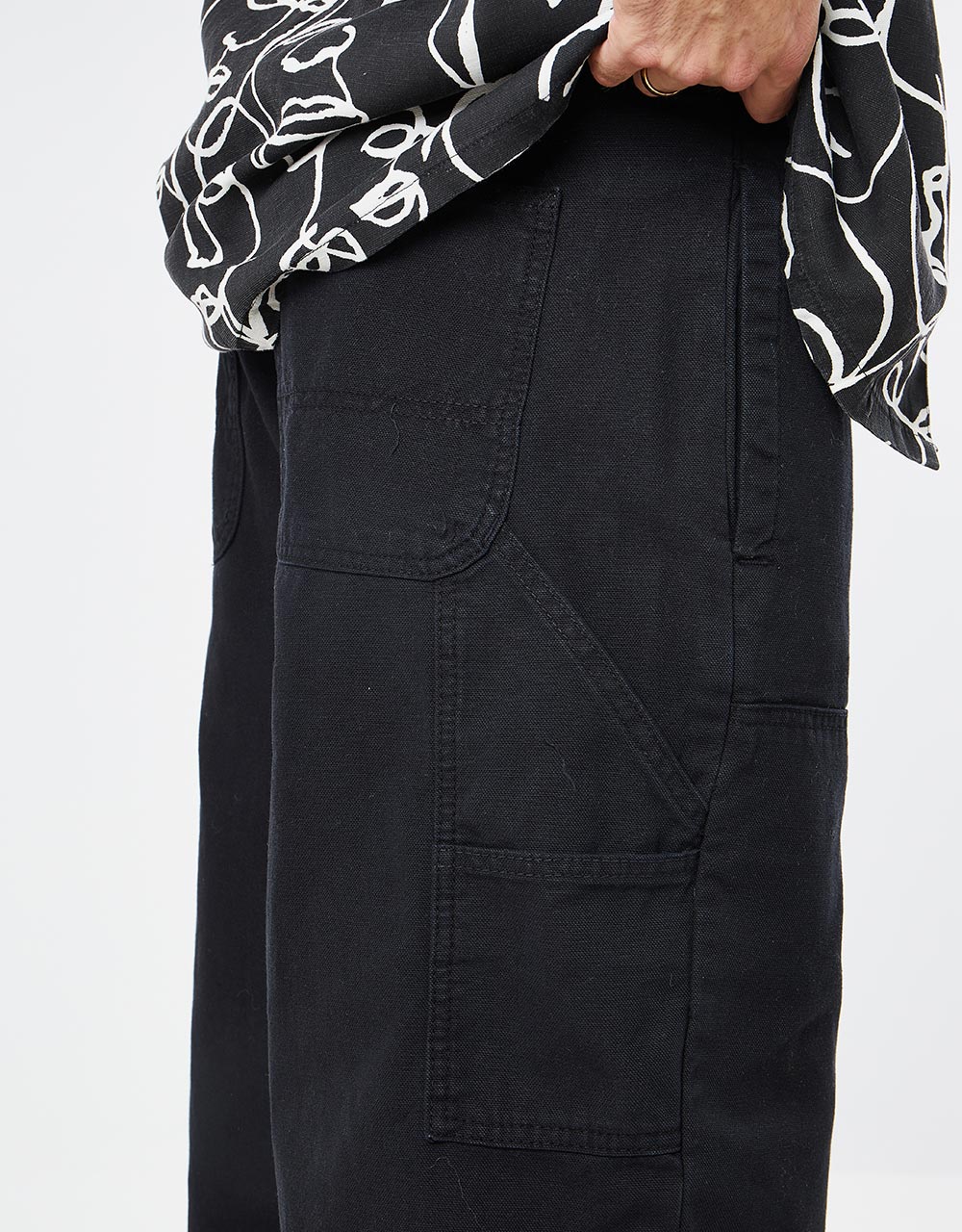 Route One Double Knee Heavyweight Canvas Pants - Black