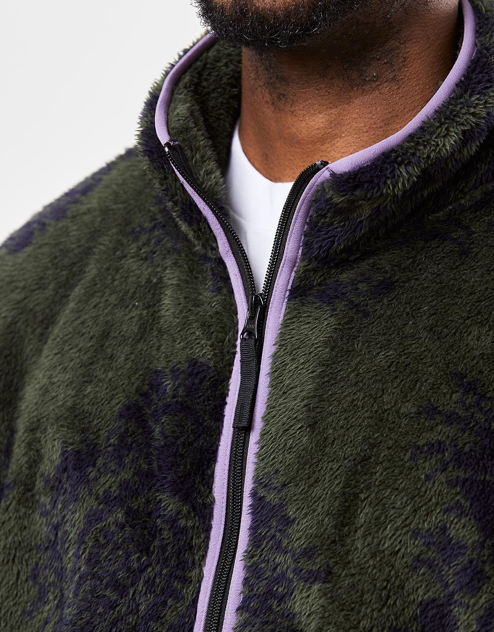 Carhartt WIP Jebson Sweat Jacket - Paisley Big Print/Plant/Glassy Purple