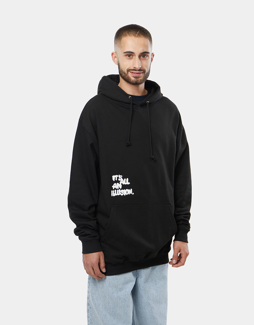 Route One Illusion Pullover Hoodie - Black