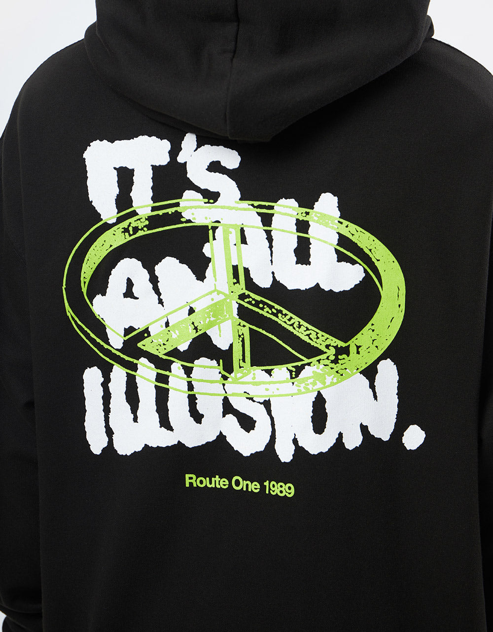 Route One Illusion Pullover Hoodie - Black