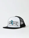 Santa Cruz x Thrasher Screaming Logo Mesh Trucker Cap - White/Black