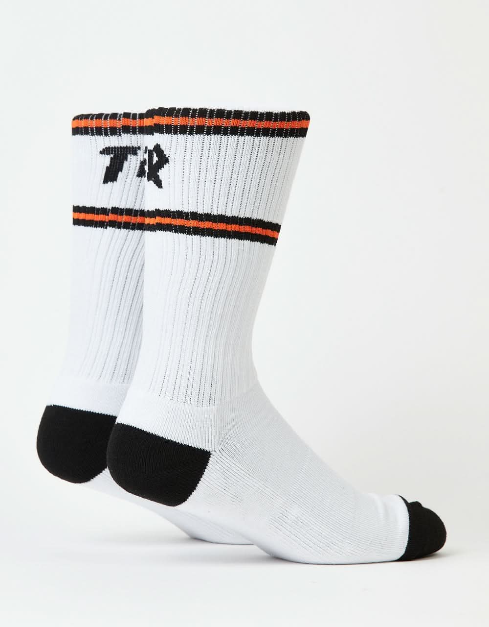 Santa Cruz x Thrasher SC Strip Crew Socks - White