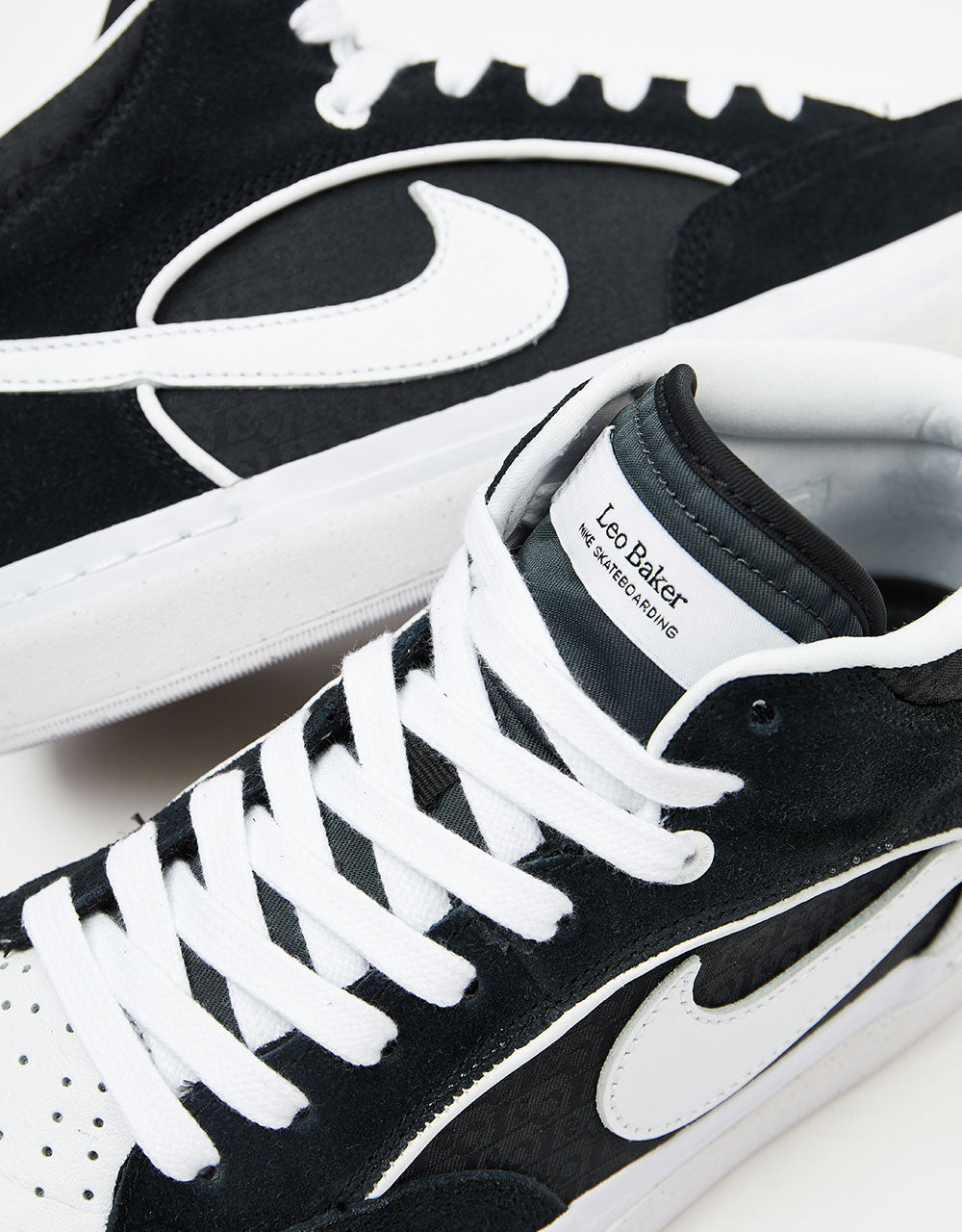 Nike SB React Leo Skate Shoes - Black/White-Black