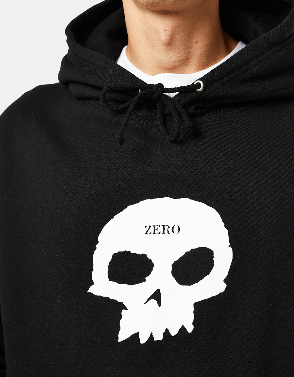 Zero Single Skull Pullover Hoodie - Black/White