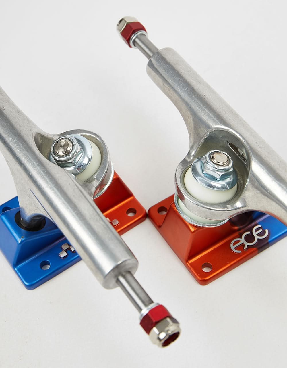 Ace AF1 Skateboard Trucks - Polished/Orange-Blue (Pair)