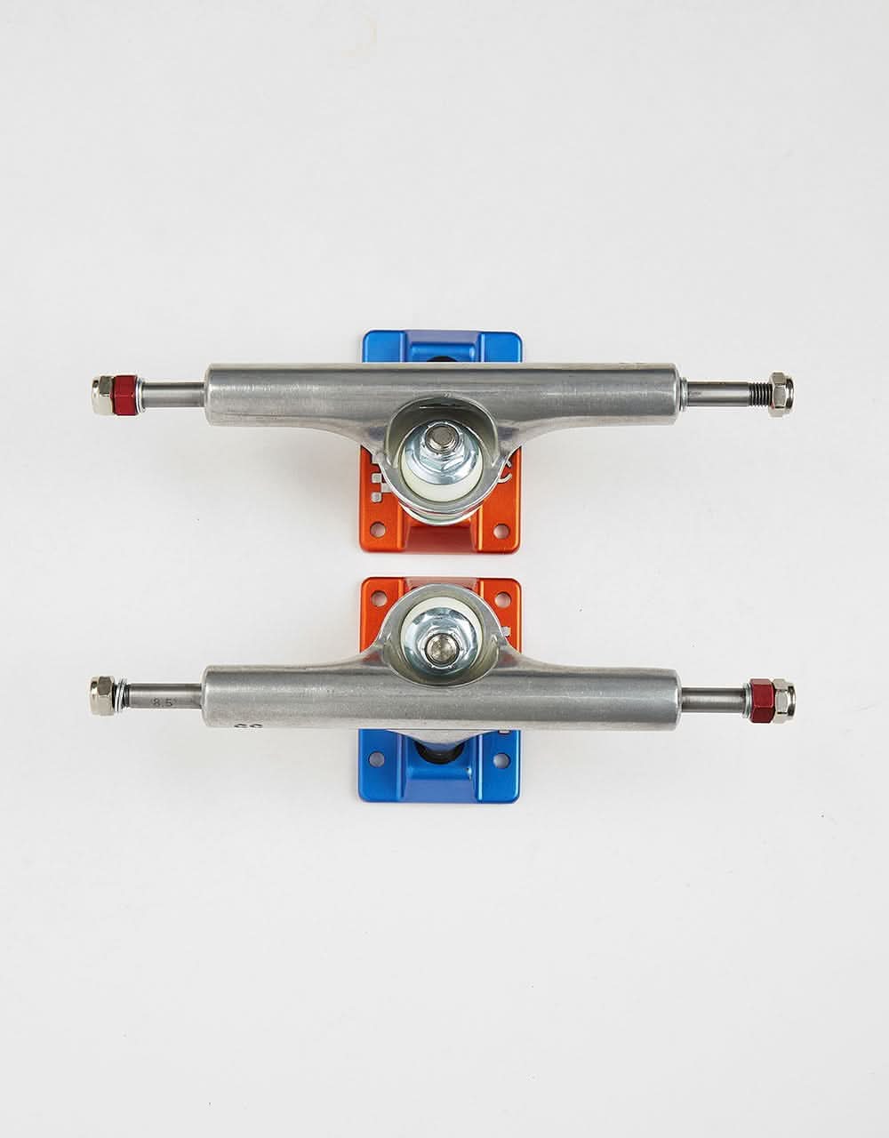 Ace AF1 Skateboard Trucks - Polished/Orange-Blue (Pair)