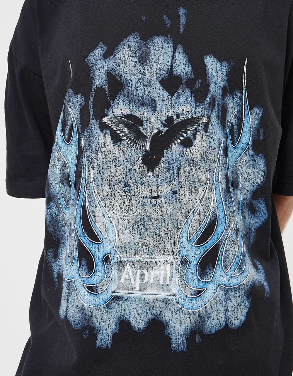 April Vintage Skull T-Shirt - Black
