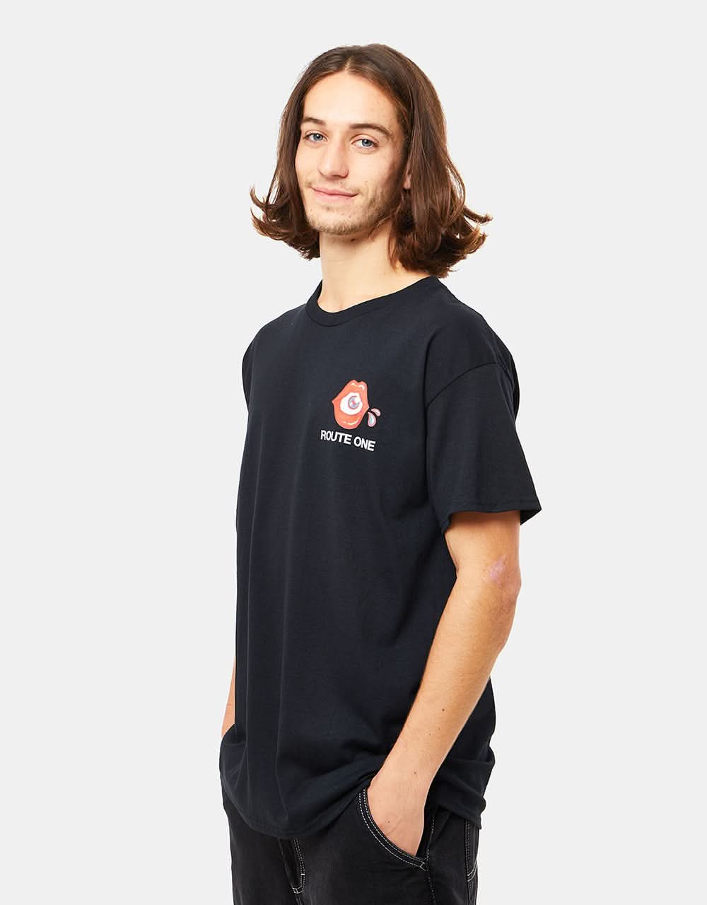 Route One Watch Your Mouth T-Shirt - Black
