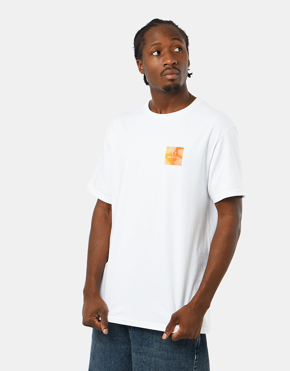 Brixton Alpha Square T-Shirt - White/Palm Gradient