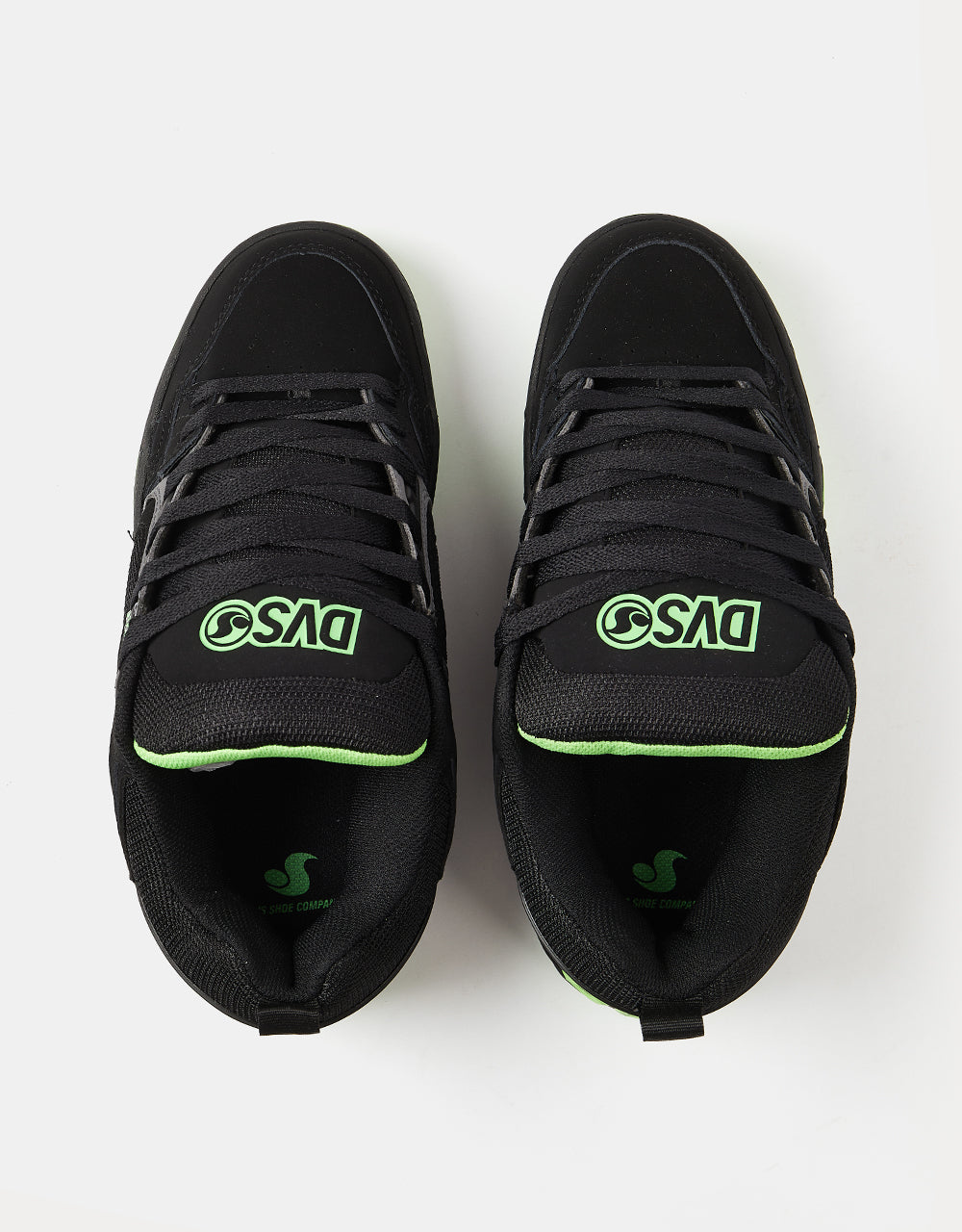 DVS Comanche Skate Shoes - Black/Charcoal/Lime Nubuck