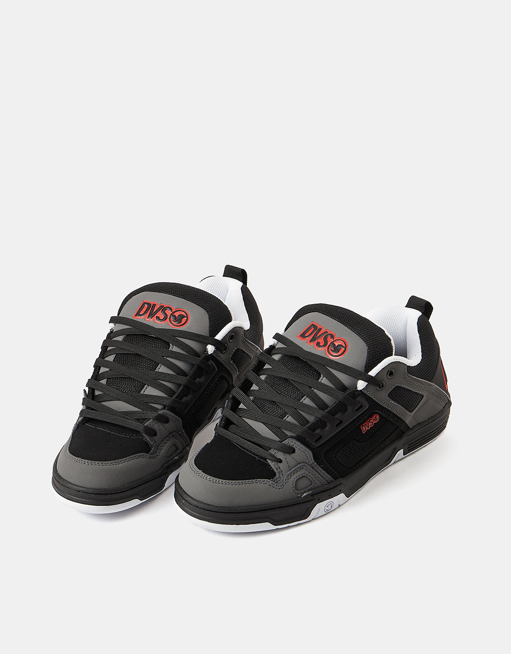 DVS Comanche Skate Shoes - Black/Charcoal/Red Nubuck