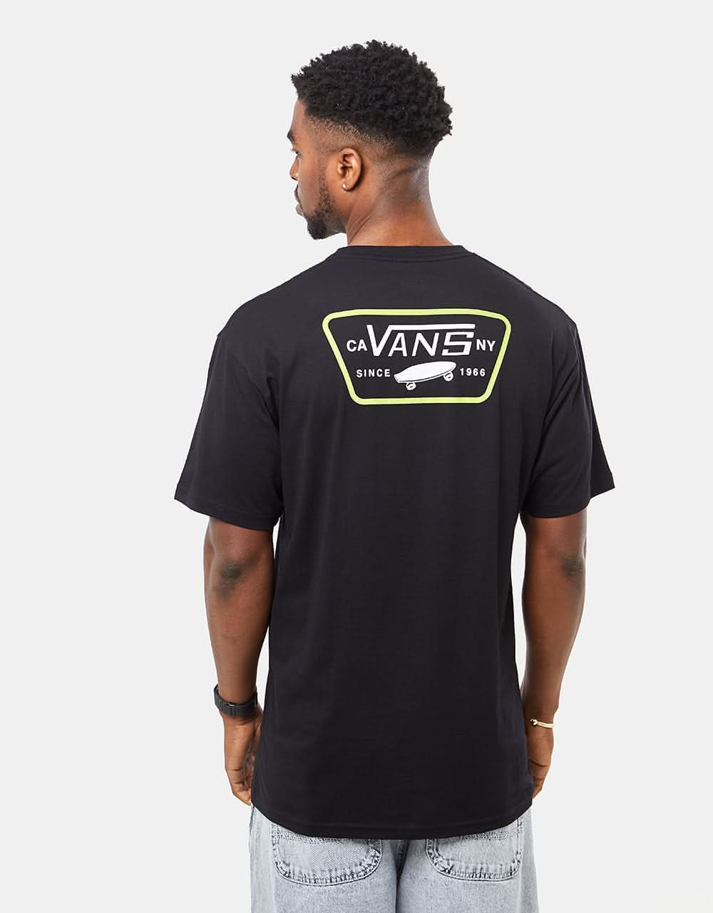 Vans Full Patch Back T-Shirt - Black/Lime Green
