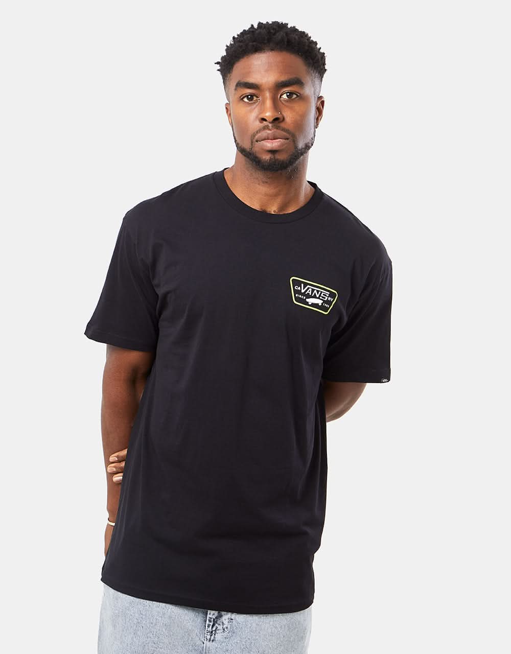 Vans Full Patch Back T-Shirt - Black/Lime Green