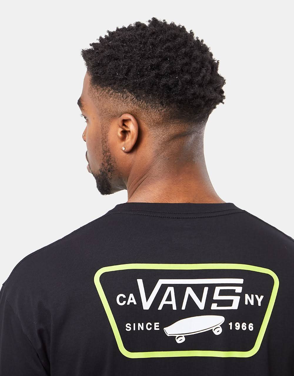 Vans Full Patch Back T-Shirt - Black/Lime Green