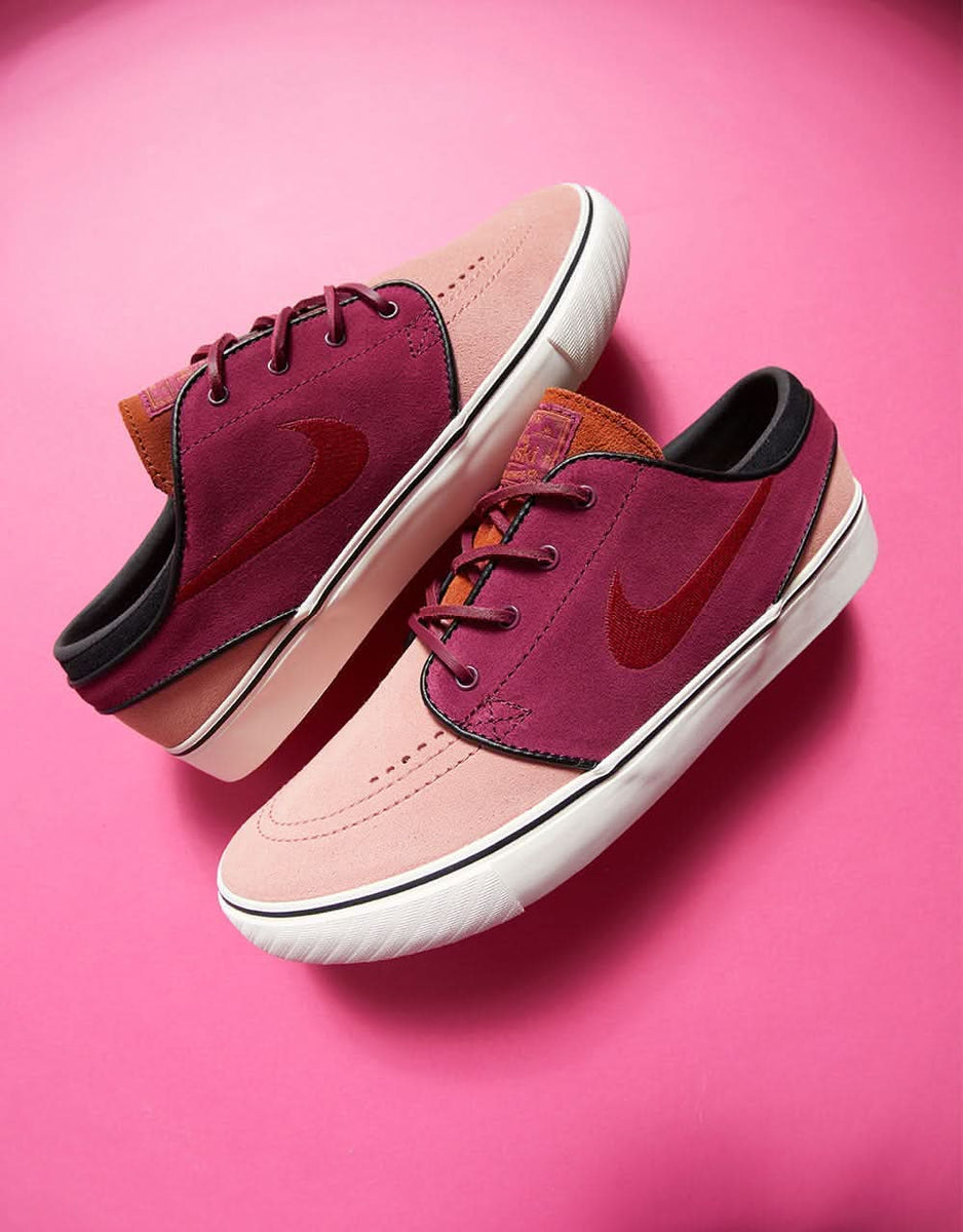 Nike sb janoski platinum & red suede skate shoes Clearance