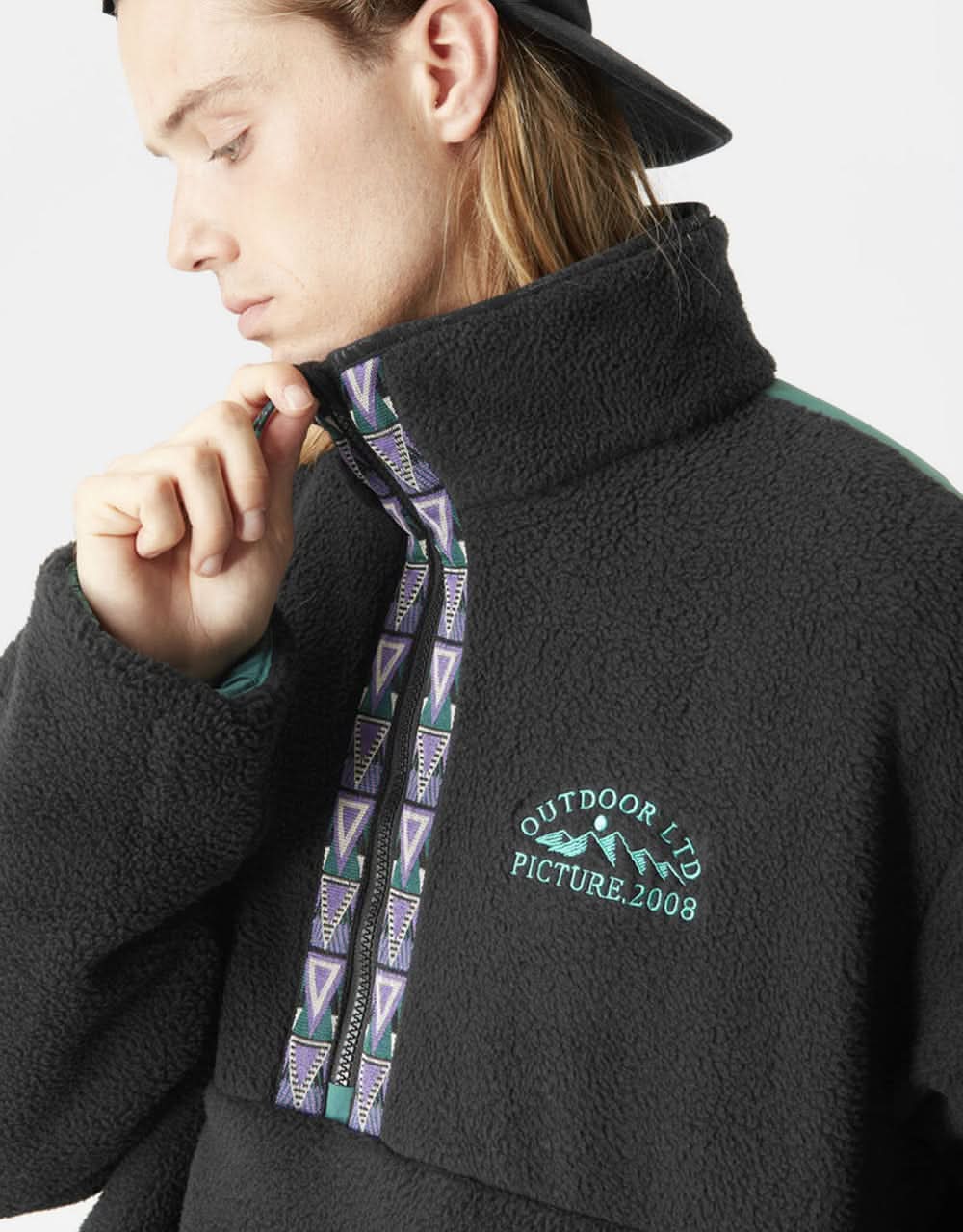 Picture Gamvik 1/4 Zip Fleece - Black/Bayberry