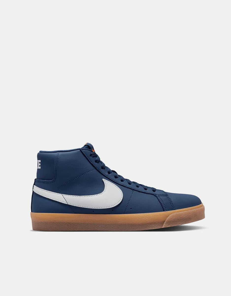Nike SB Zoom Blazer Mid ISO Skate Shoes Navy/White-Navy-Gum Lt
