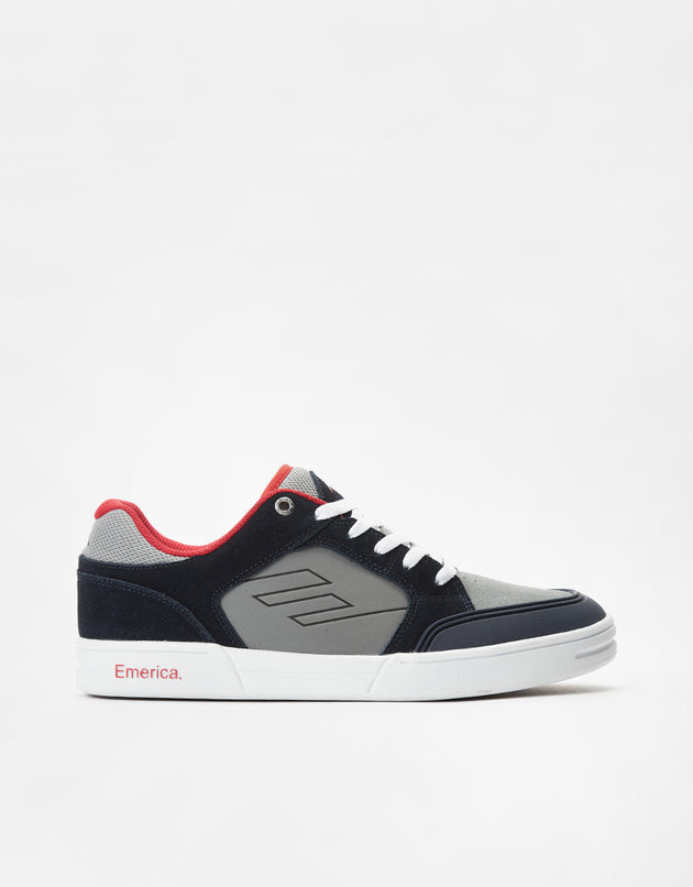 Emerica Heritic Skate Shoes - Navy/Grey/Red