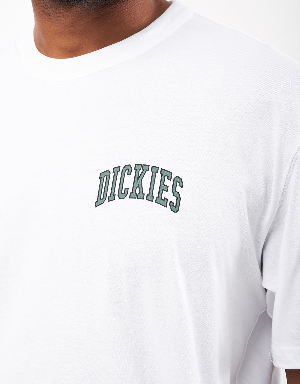 Dickies Aitkin Chest T-Shirt - White/Dark Forest