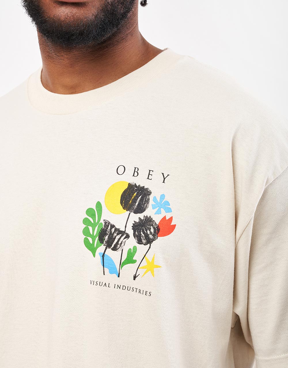 Obey Flowers Papers Scissors T-Shirt - Cream