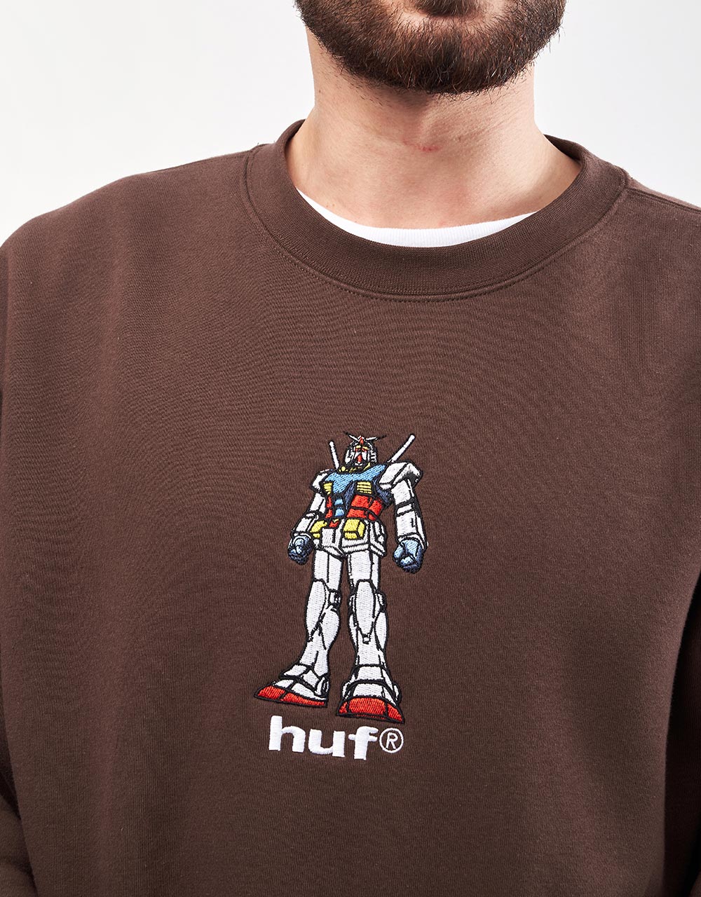 HUF x Mobile Suit Gundam '79 EXCLUSIVE Crewneck - Chocolate