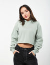 RIPNDIP Womens Angels Cropped Hoodie - Sage Grey