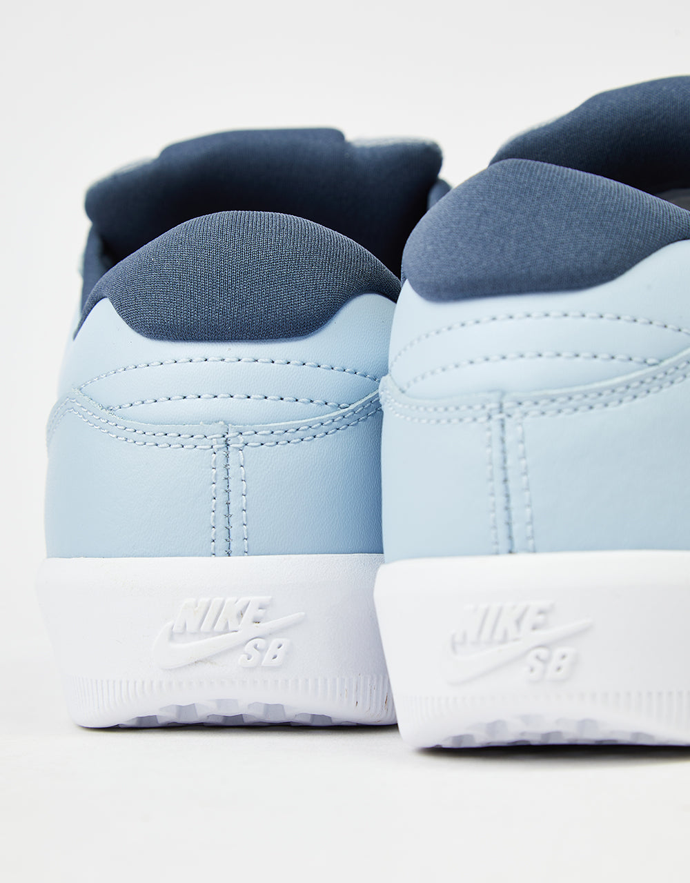 Nike SB Force 58 Premium Leather Skate Shoes - White/Thunder Blue-White-Ashen Slate