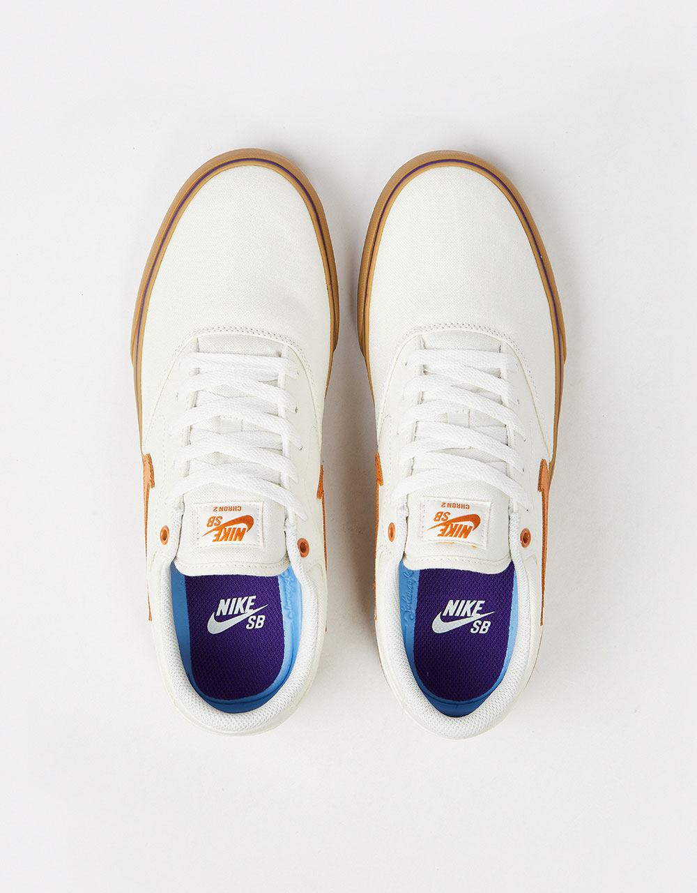 Nike SB Chron 2 Canvas Skate Shoes - Summit White/Monarch-Summit White-Gum Lt Brown-Field Purple