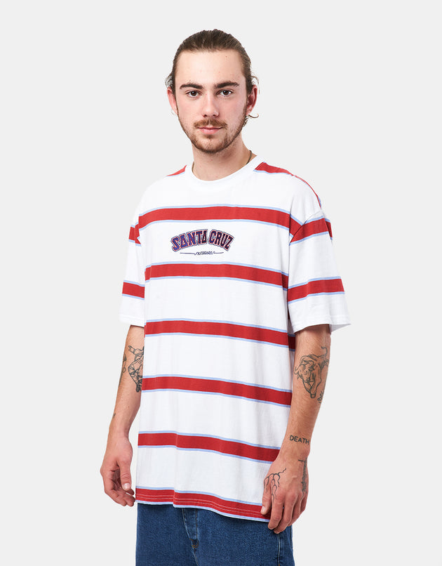 Santa Cruz Collegiate SC Stripe T-Shirt - White Stripe