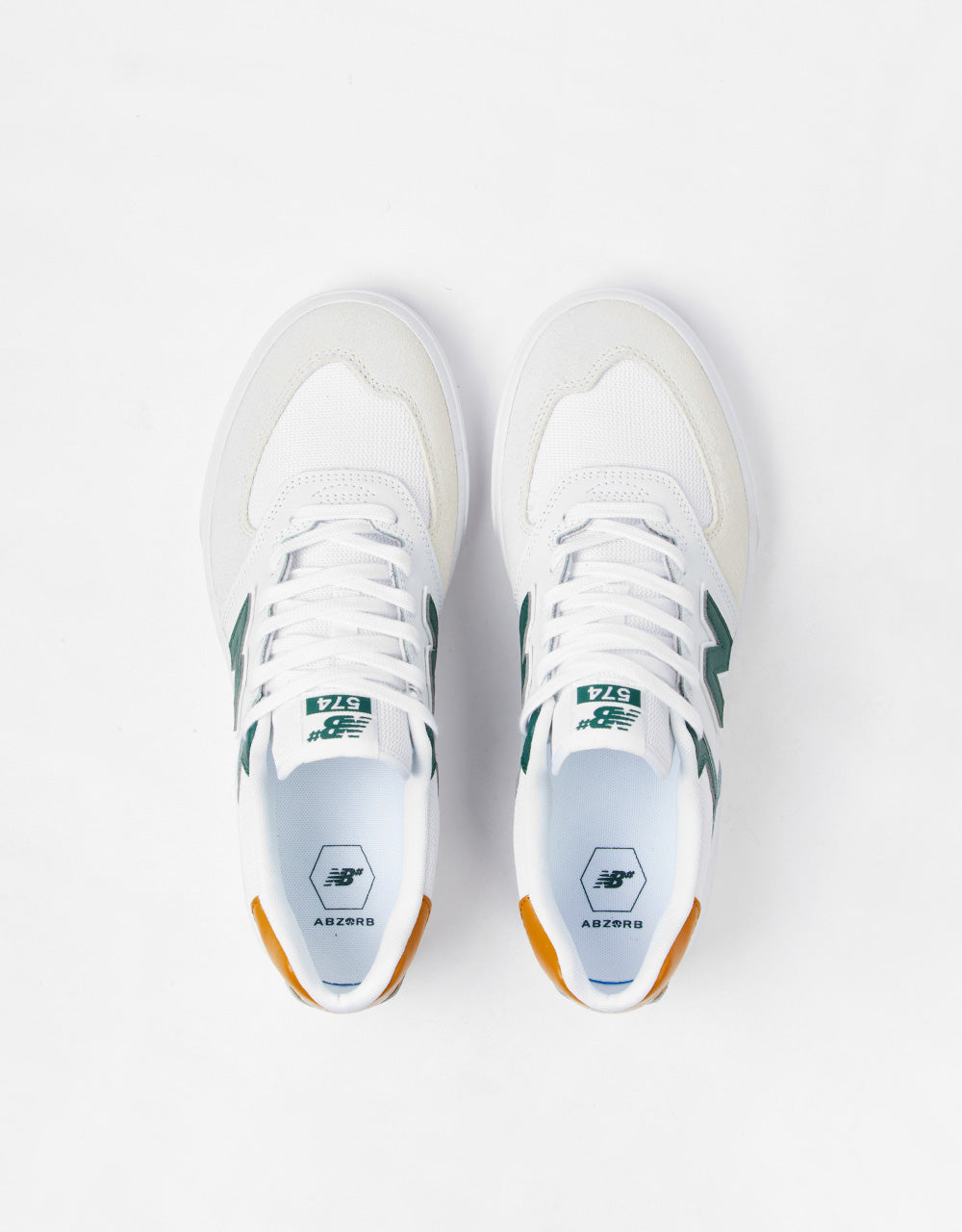 New Balance Numeric 574 Vulc Skate Shoes - White/Forest