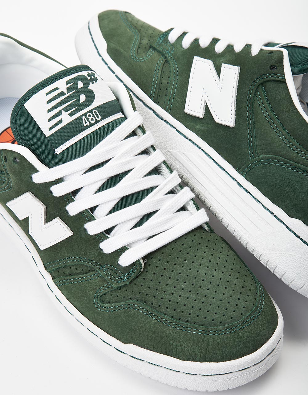 New Balance Numeric 480 Skate Shoes - Forest Green/White