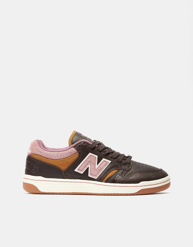 New Balance Numeric x 303 x Jeremy Fish 480 Skate Shoes - Brown/Pink