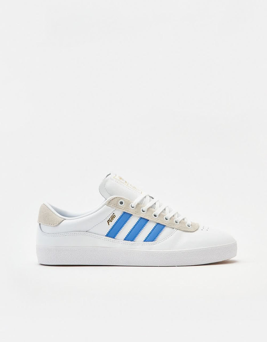 adidas Puig Indoor Skate Shoes White/Bluebird/Gold Metallic
