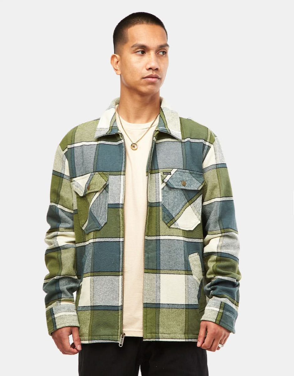 Brixton Motor Zip Jacket - Blue Mirage/Dill Plaid – Route One