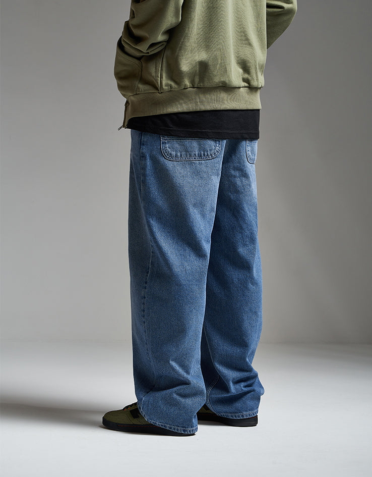 Route One Super Baggy Denim Jeans - Washed Blue